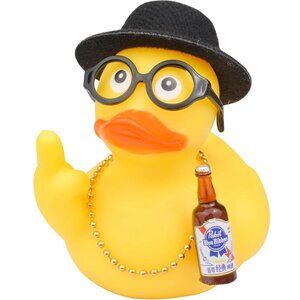 Flip-off Attitude Rubber Duck Dashboard Decor, 3.15in, DIY Assembly Duck